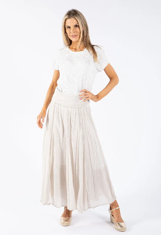 Elasticated Waist Maxi Skirt denim skirt trendy