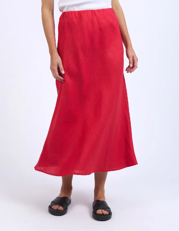 Elm Eleni Skirt - Bittersweet Red denim skirt fashionable
