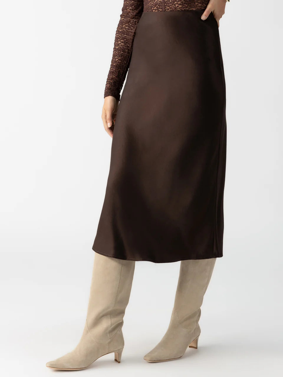 Everyday Maxi Skirt ~ Coffee linen skirt natural