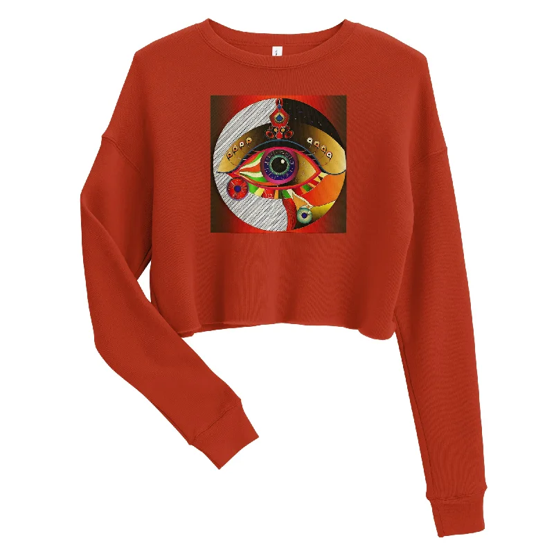 EYE 4 Women's Crop Sweatshirt Hooded Sweatshirt Casual Wear Street Style