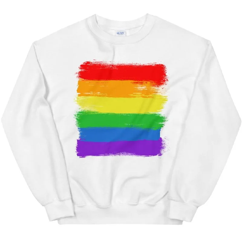 LGBTQIA+ Flag -- Sweatshirt Hoodie with Side Slits Relaxed Casual
