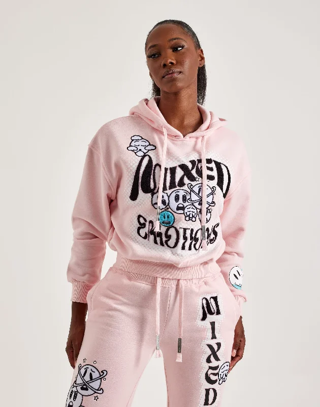 First Row Mixed Emotions Fleece Hoodie Hoodie with Slit Hem Functional Movement