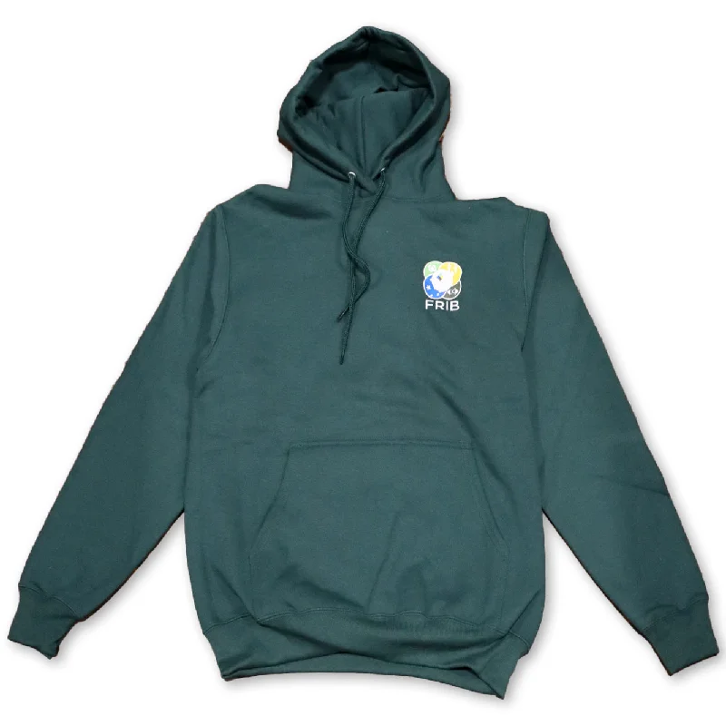 FRIB Logo Hoodie Sweatshirt - Green Hoodie with Hood Adjustable Protection