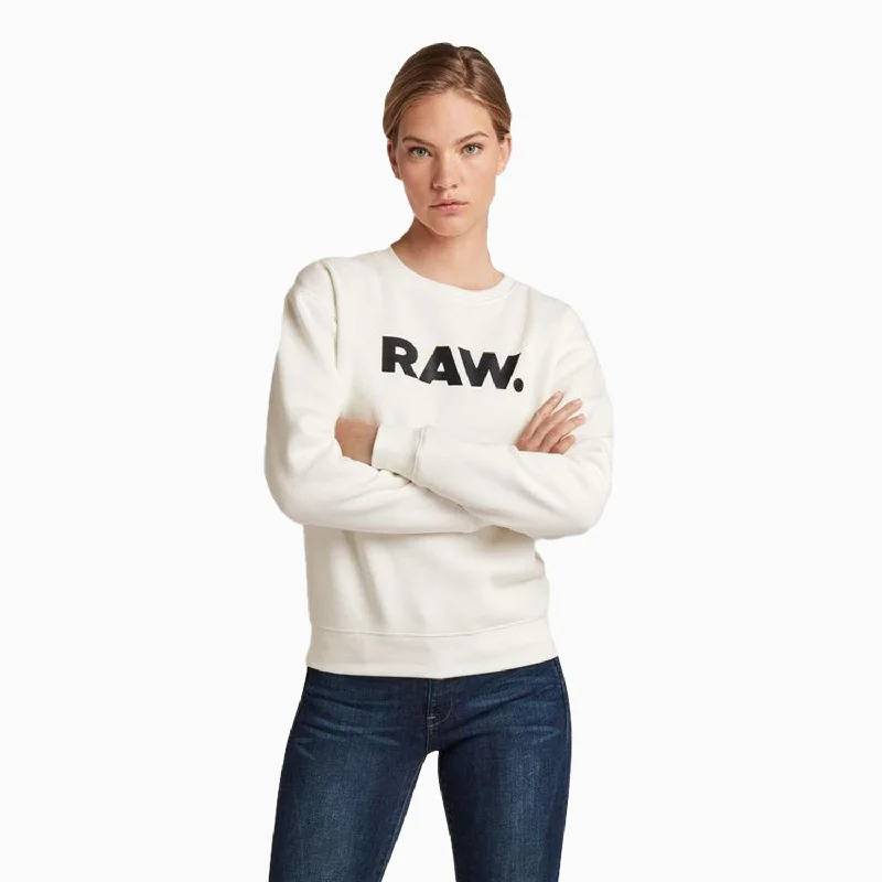 Women's Premium Core Raw Crew Neck Sweatshirt Hoodie with Hem Applique Textured Unique Women's Premium Core Raw Crew Neck Sweatshirt Hoodie with Hem Applique Textured Unique