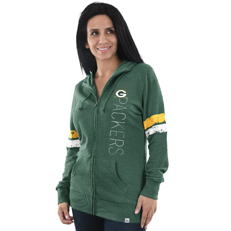 Green Bay Packers Athletic Tradition Women's Hoodie Hoodie with Metallic Shiny Futuristic Green Bay Packers Athletic Tradition Women's Hoodie Hoodie with Metallic Shiny Futuristic