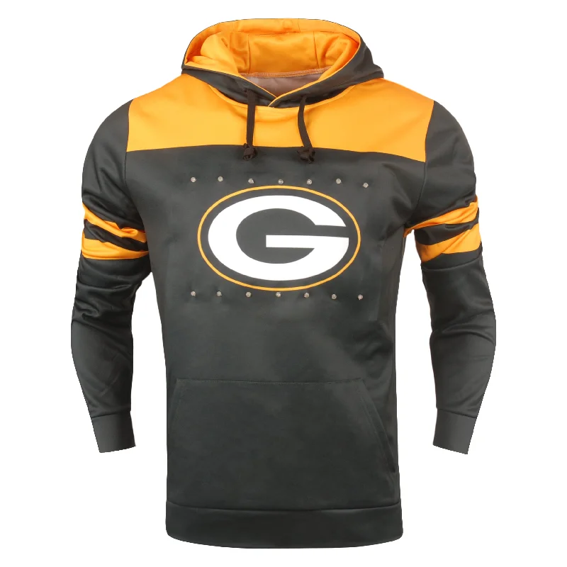 Green Bay Packers Big Logo Light-up Hoodie Hoodie with Half-Zip Sporty Casual