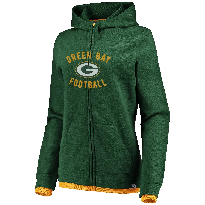Green Bay Packers Womens Hyper Fandom Zip Hoodie Hoodie with Slim Fit Tailored Modern Green Bay Packers Womens Hyper Fandom Zip Hoodie Hoodie with Slim Fit Tailored Modern