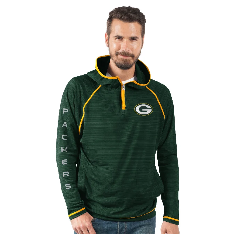 Green Bay Packers Interval Quarter Zip Hoodie Hoodie with Emblem Brand Identity
