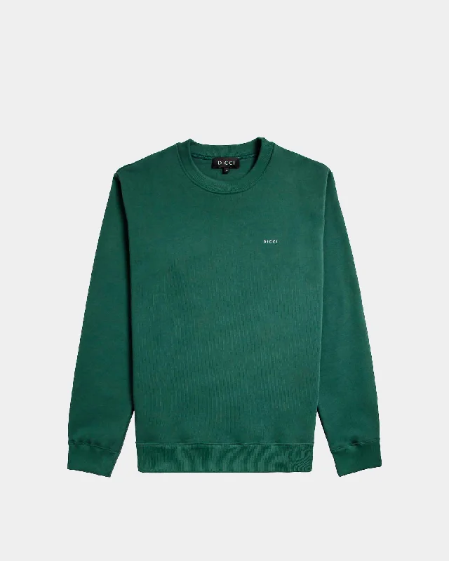 Green Logo Sweatshirt Hoodie with Longline Fit Extended Stylish