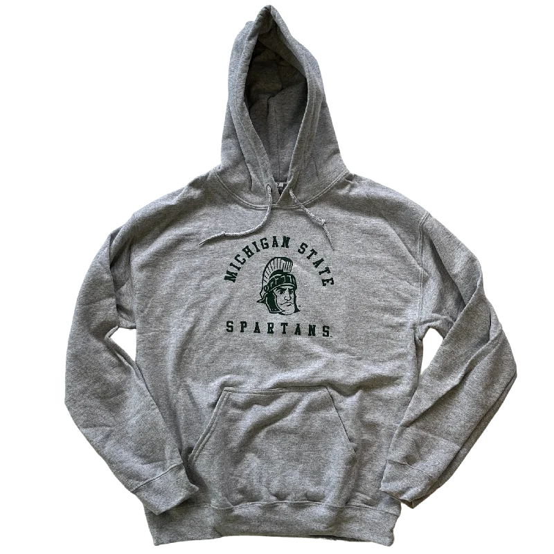 Sparty Gildan Hoodie - Gray Hoodie with Neon Bright Vibrant