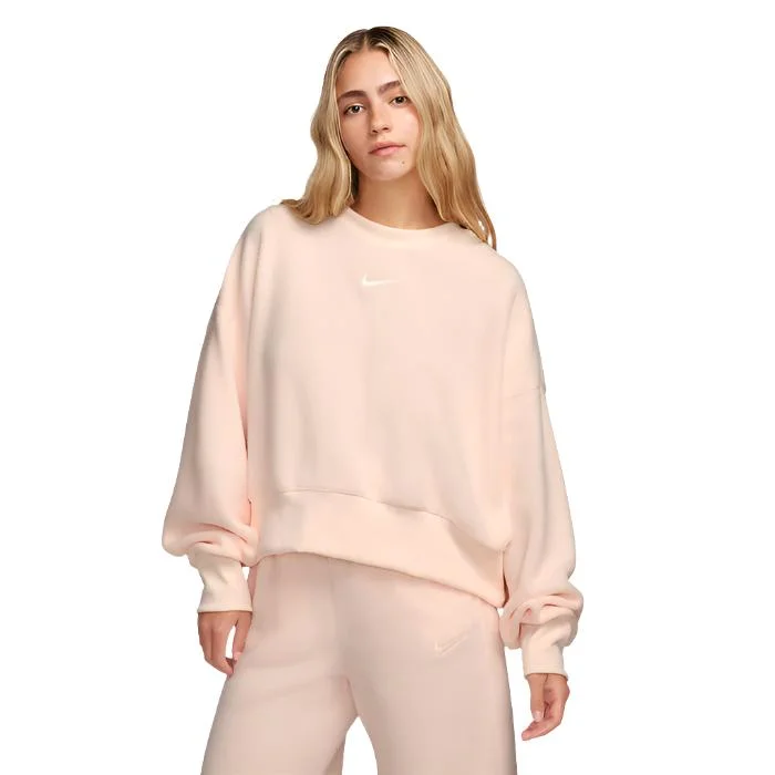 Plush Oversized Crew-Neck Mod Crop Sweatshirt Hoodie with Mock Neck Collared Structured