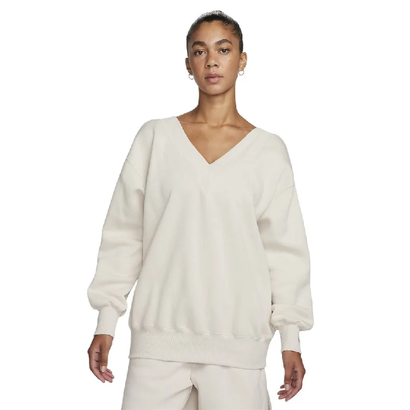 Phoenix Fleece Oversized V-Neck Sweatshirt Hoodie with Cuffed Sleeves Snug Secure
