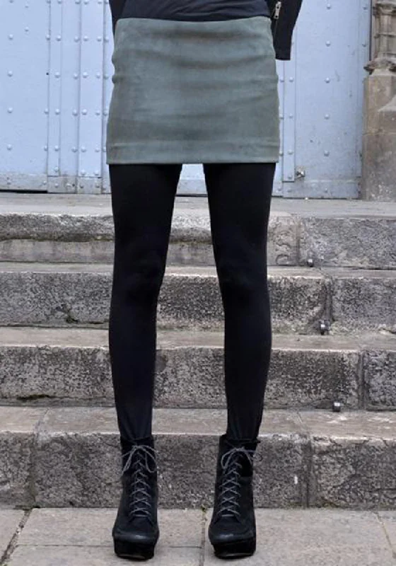 HAIDER ACKERMANN LEATHER MINI SKIRT ANTHRACITE velvet skirt luxury