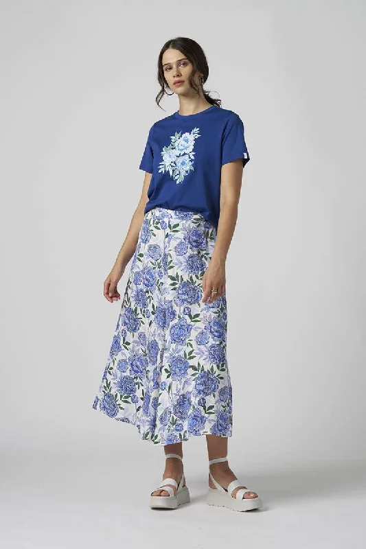 High Tea Skirt in White Multi MS1387 by Madly Sweetly athletic skirt fit