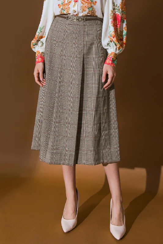 STAY BEAUTIFUL WOVEN MIDI SKIRT wool skirt sturdy