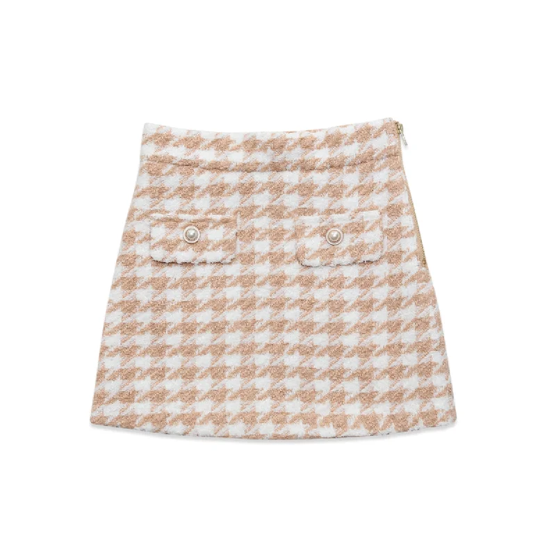 Isla Houndstooth skirt relaxed fit skirt