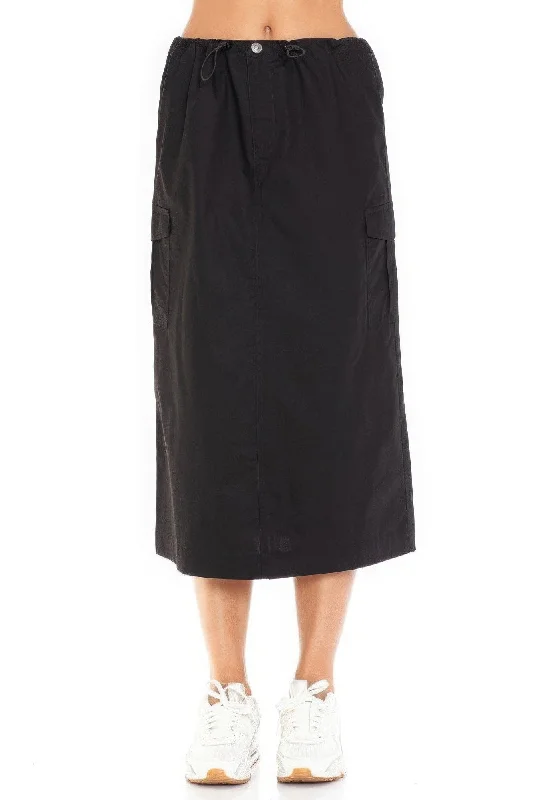 Cargo Skirt With Drawstring Midi Skirt linen skirt natural
