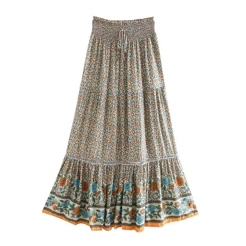 Jolene Maxi Skirt in Beige denim skirt fashionable
