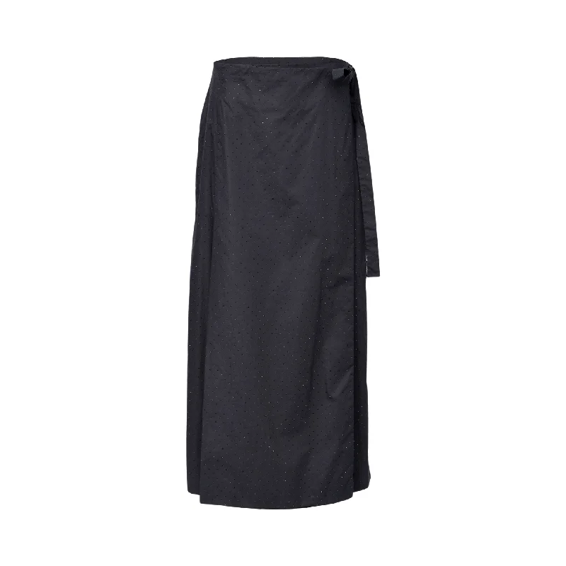 Jijil Women's Black Long Skirt patchwork skirt art