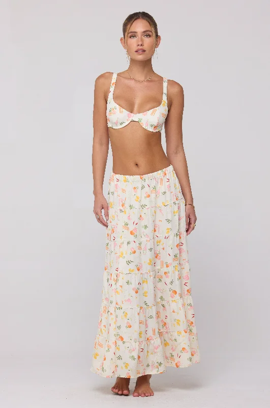 Juliana Skirt in Aperitivo belted skirt waist