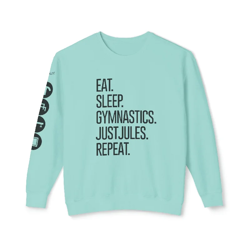 JustJules - Women's Gymnastics Events Sleeve - Lightweight Crewneck Sweatshirt Hoodie with Metallic Shiny Futuristic JustJules - Women's Gymnastics Events Sleeve - Lightweight Crewneck Sweatshirt Hoodie with Metallic Shiny Futuristic
