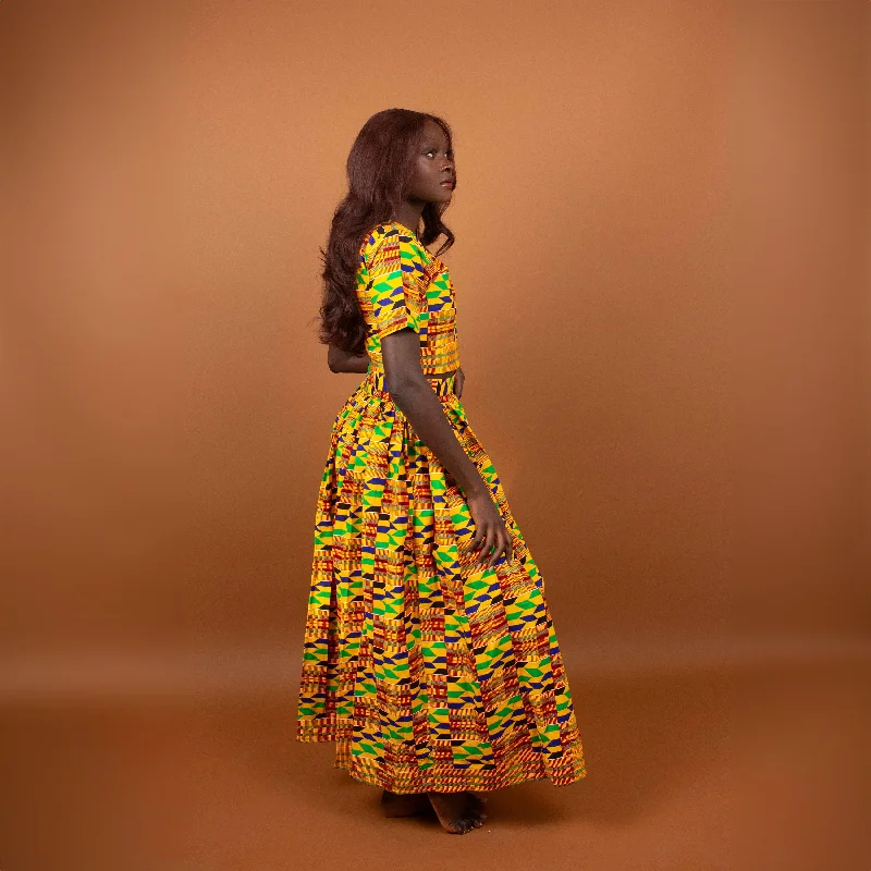Kente Maxi Skirt linen skirt airy