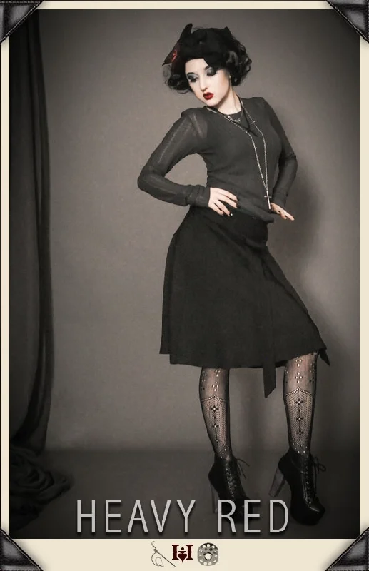 La Noirceur Tie Skirt corduroy skirt cozy