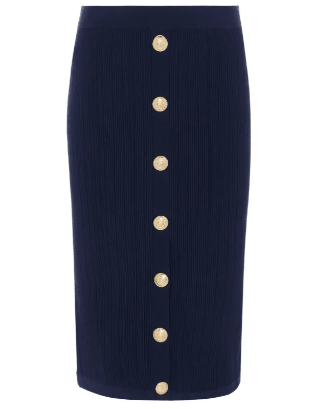 L'Agence Melania Pointelle Knit Midi Skirt leather skirt refined
