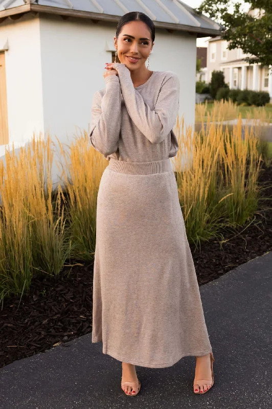 Left In Awe Knit Skirt denim skirt classic
