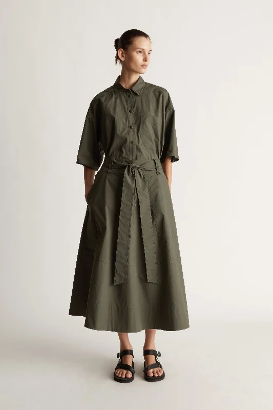LM Poplin Flare Skirt leather skirt sleek