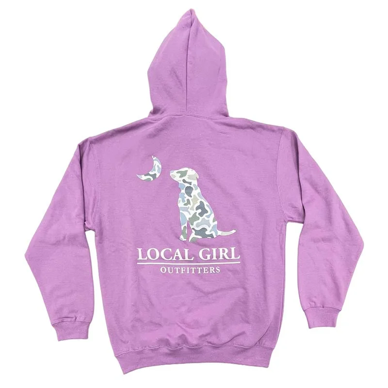 Local Girl Localflage Dog Moon Hoodie Hoodie with Turtle Neck Cozy Winter