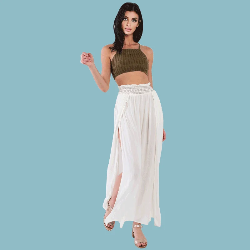 Lovely Day Sheer Boho Maxi Skirt corduroy skirt textured