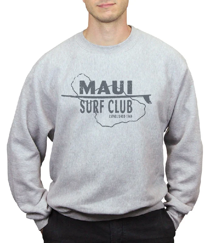 Maui Surf Club Unisex Sweatshirt Hoodie with Rolled Sleeves Casual Relaxed