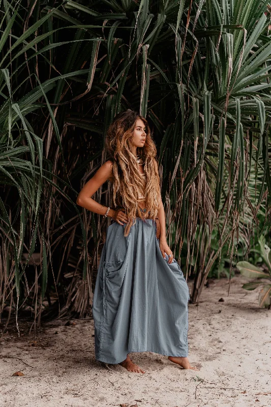 Maxi Skirt Alaina Grey leather skirt modern