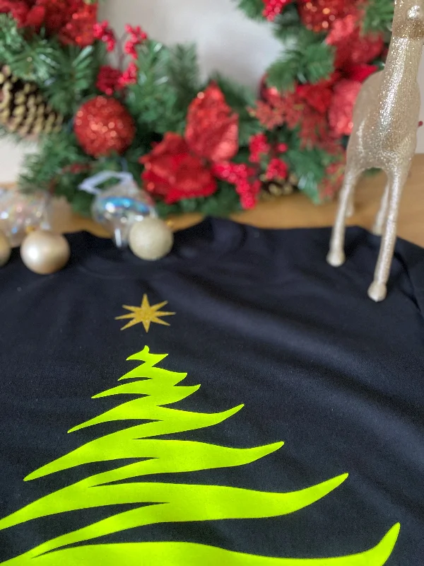Merry Christmas Tree Sweatshirt Cotton Hoodie Fleece Lining Warmth