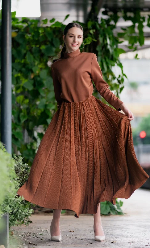 Miss Plush Skirt in Caramel Brown cashmere skirt soft