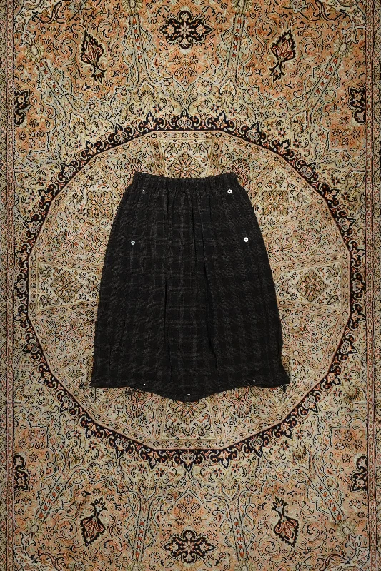 Omar Afridi CIRCLE SKIRT (BROWN CHECK) lace skirt intricate
