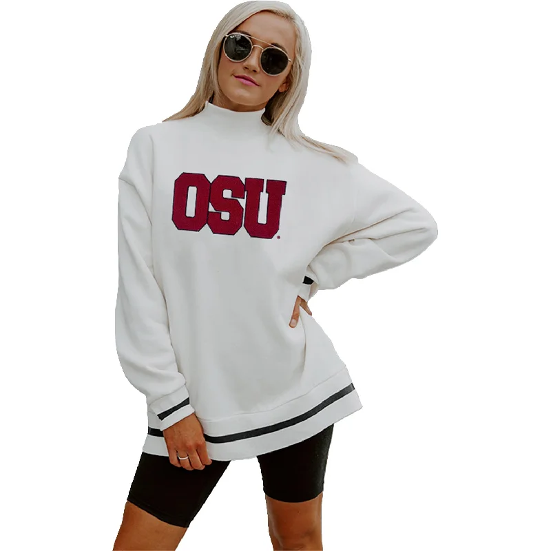 Ohio State Buckeyes This is It Ladies Sweatshirt Hoodie with Contrast Stitching Detailed Premium