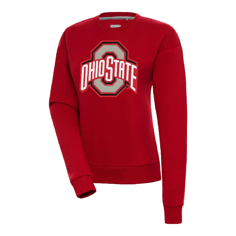 Ladies Ohio State Buckeyes Victory Scarlet Crewneck Sweatshirt Oversized Hoodie Comfort Casual Ladies Ohio State Buckeyes Victory Scarlet Crewneck Sweatshirt Oversized Hoodie Comfort Casual