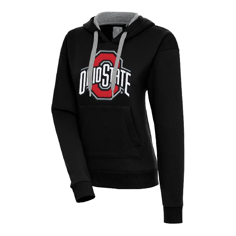 Ladies Ohio State Buckeyes Victory Black Sweatshirt Hoodie with Puffed Sleeves Voluminous Trendy Ladies Ohio State Buckeyes Victory Black Sweatshirt Hoodie with Puffed Sleeves Voluminous Trendy