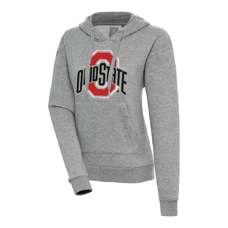 Ladies Ohio State Buckeyes Victory Gray Sweatshirt Hoodie with Back Slit Movement Comfort Ladies Ohio State Buckeyes Victory Gray Sweatshirt Hoodie with Back Slit Movement Comfort