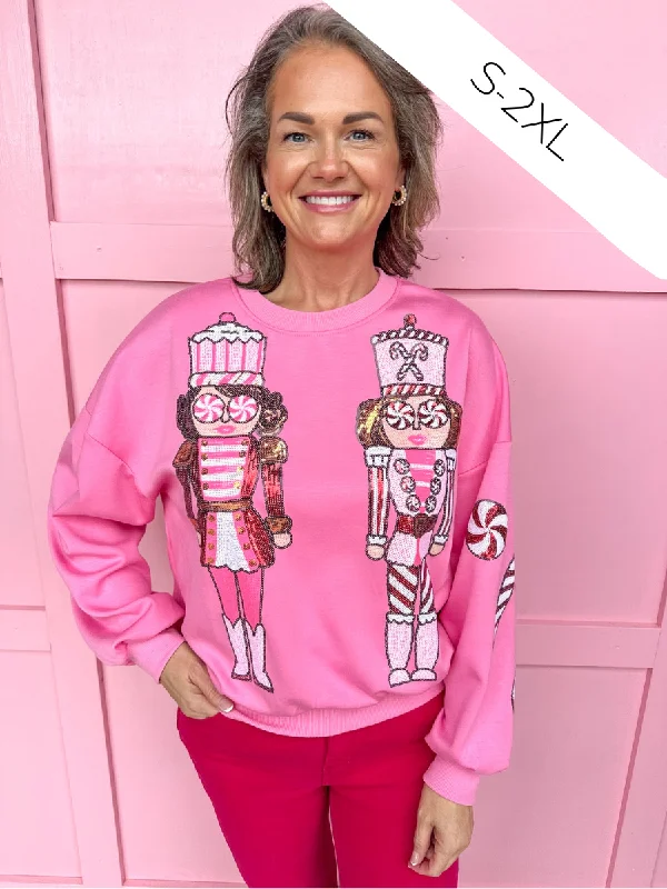 Peppermint Nutcracker Sweatshirt Hoodie with Patch Decorative Personalized