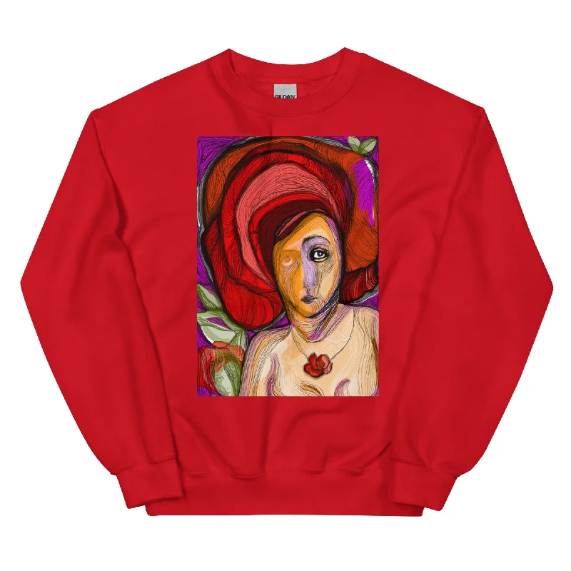 RED FLOWER Women's Classic Sweatshirt Hooded Sweatshirt Casual Wear Street Style