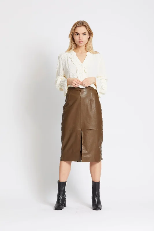 RUE DE FEMME Nuva Leather Skirt leather skirt refined