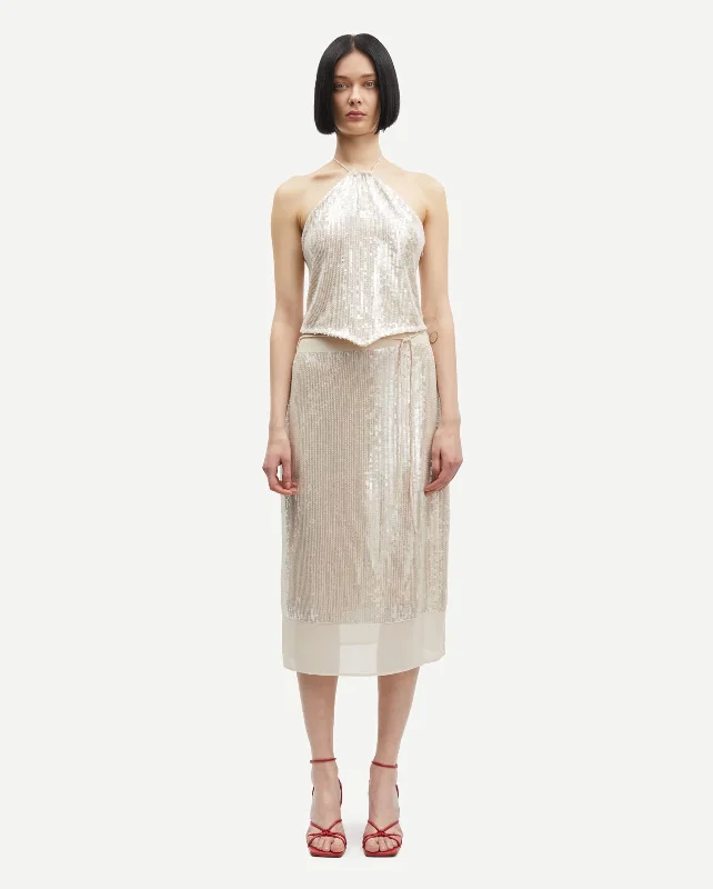 SALIKE SKIRT 15453 / CLEAR CREAM leather skirt bold
