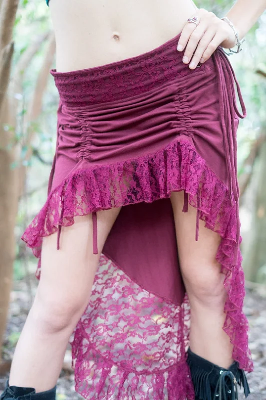 SITA SKIRT IN MAROON leather skirt durable
