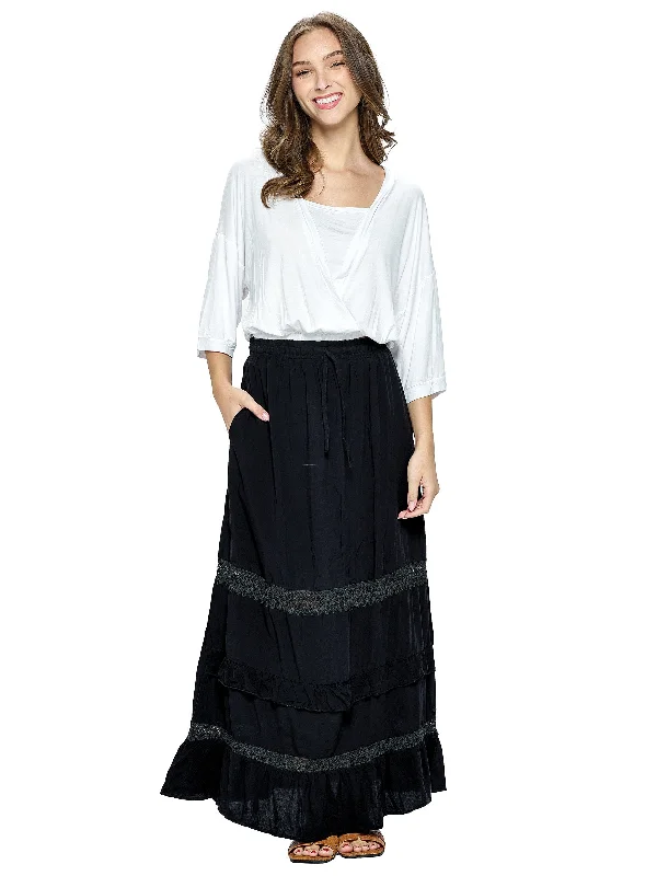 Skirt Lace Layers Details velvet skirt luxurious
