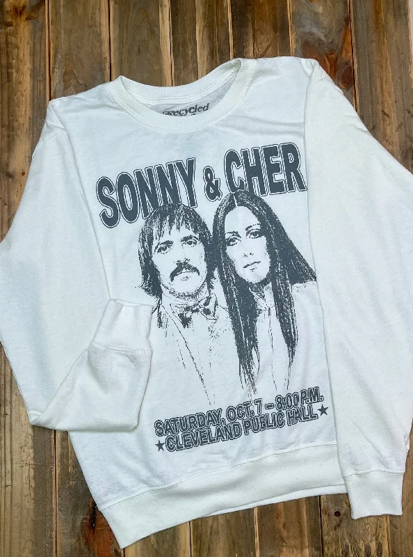 Sonny & Cher Sweatshirt Hoodie with Camouflage Military Edgy