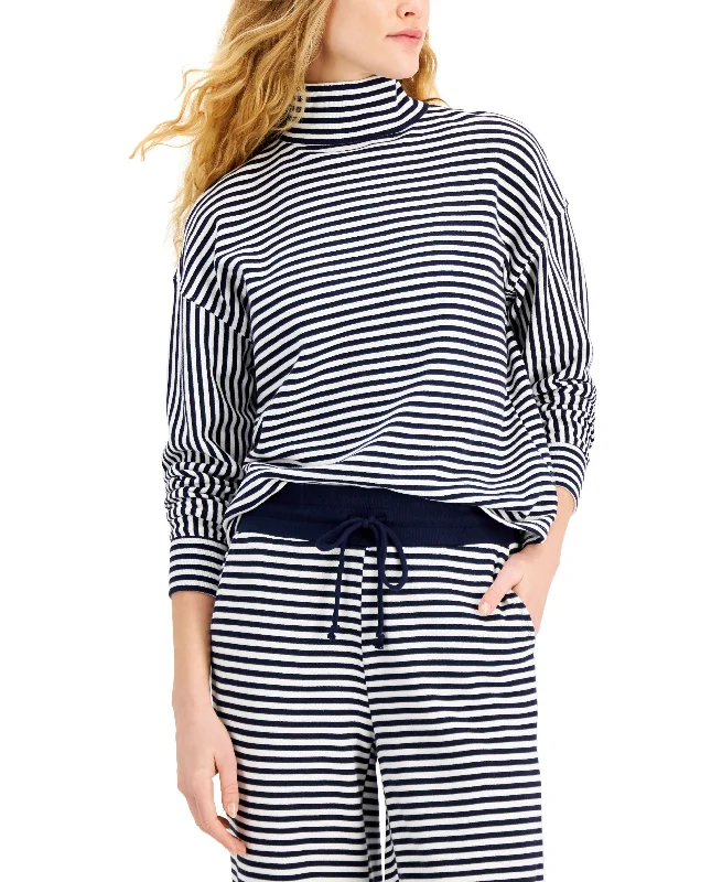 Style & Co Mock Neck Sweatshirt Hoodie with Mesh Breathable Sporty