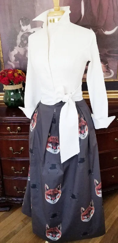 TALLY HO SKIRT IN GREIGE cashmere skirt plush